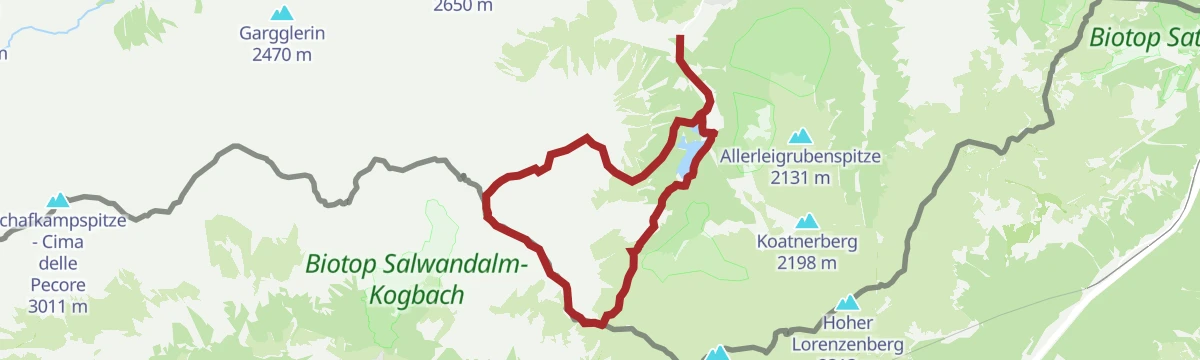 Route map: Obernberger Tribulaun (2.780 m) mit Abstieg über Roßlauf